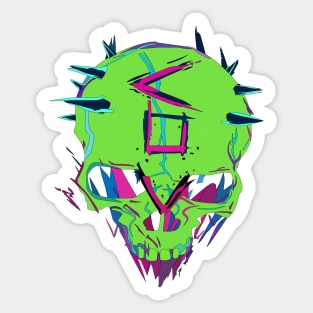 Neon skull Sticker